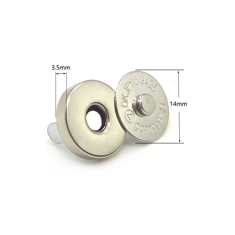 Vafon 50 Sets Silver Tone Magnetic Purse Snap Clasps Button/Great for Closure Purse Handbag Clothes Sewing Craft No Tools Required 14mm - Image 5